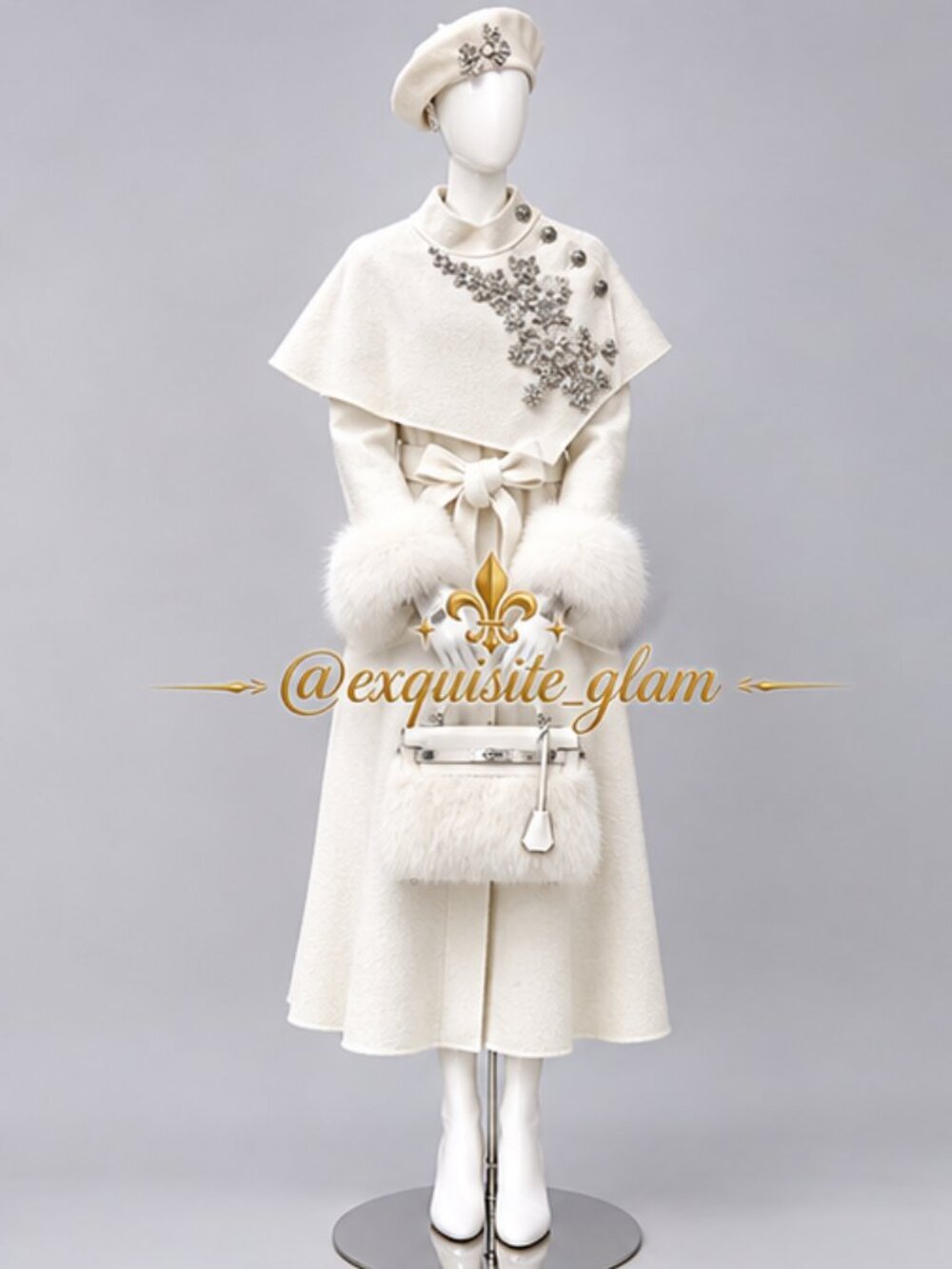 Gorgeous Wedding Jacket Coat Real Fur Couture Stylish Glamour Stroller Vest Cape